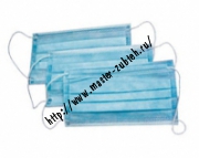 Маски трехслойные на резинке, цвет голубой,, 50 шт. /упак. От 10  упаковок до 40 упаковок.